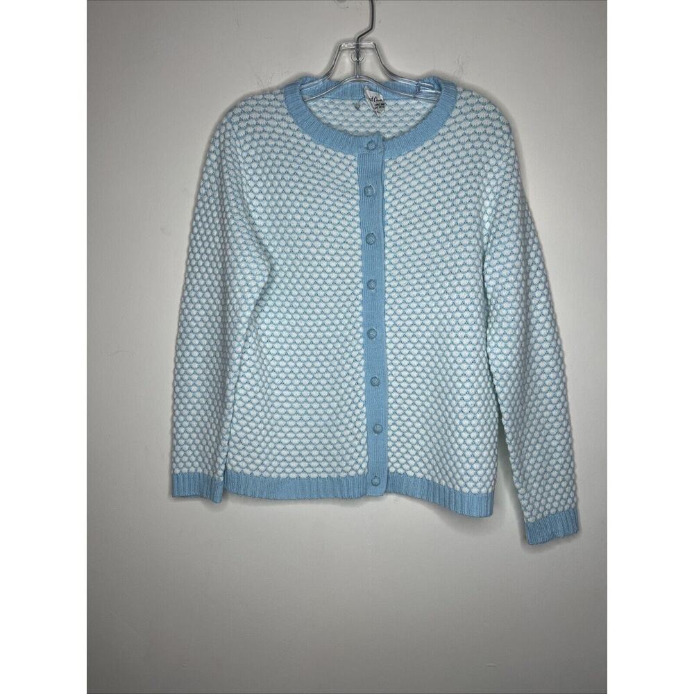 Vintage David Crystal Women’s Cardigan Sweater 12 Crew Neck Button Up Grandma